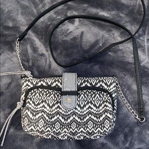 Black and white cross body shoulder bag